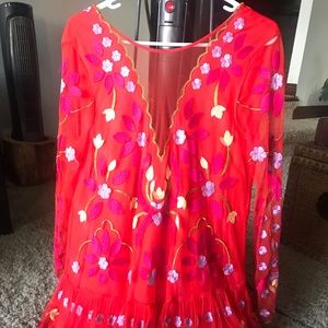 Embroidered Free People dress $150 new w/o tags XS